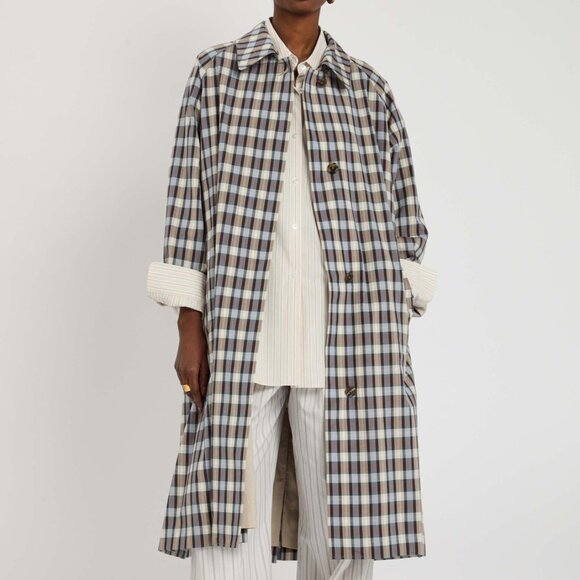 The Row Women’s Tavishina checked silk-blend coat Size US 4 - Picture 1 of 16